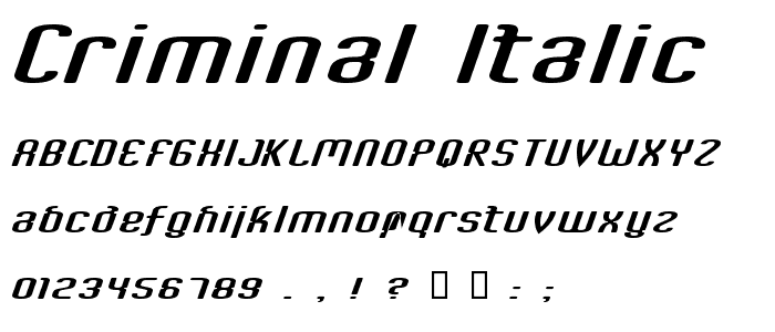Criminal Italic font